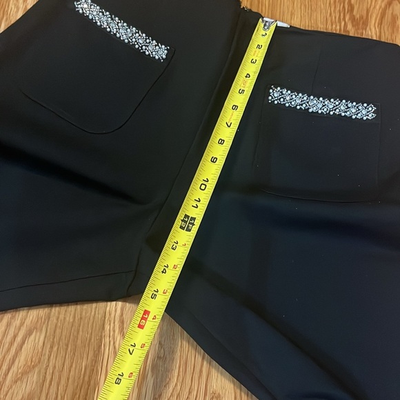 Anthropologie The Colette Cropped Wide-Leg Pants Rhinestone Ed Size 32 NWT - Picture 7 of 15